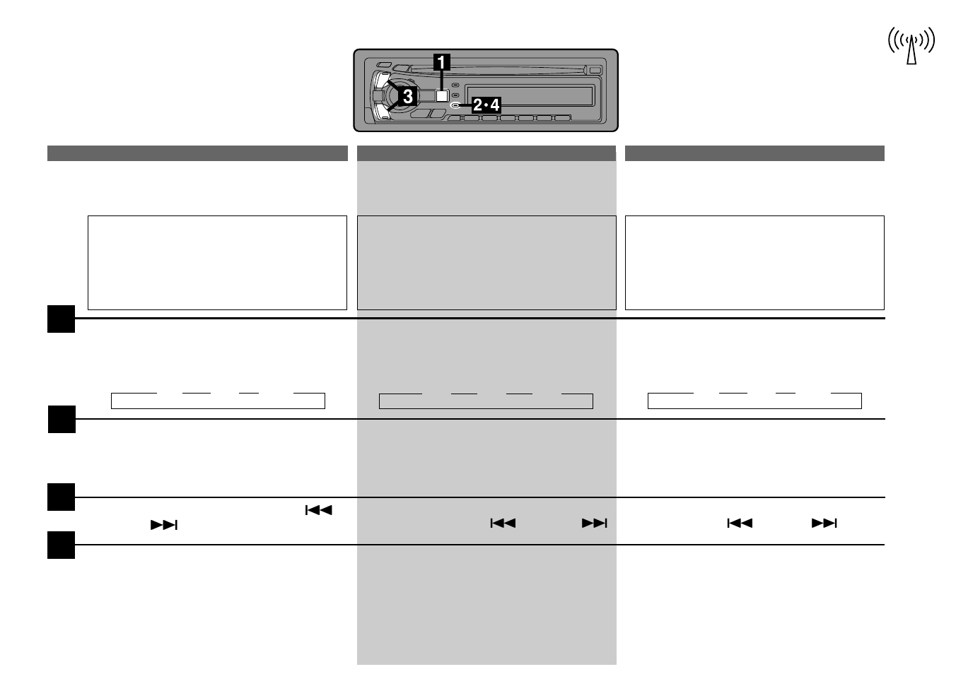 Auto station search while traveling, Recherche automatique de station en voyage, Búsqueda automática de emisora durante el viaje | Alpine CDA-7940 User Manual | Page 38 / 80