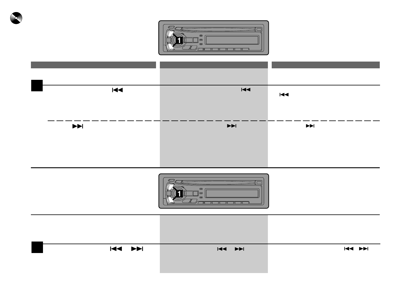 Music sensor (skip), Fast forward and backward, Détecteur de plage (saut) sensor de música (salto) | Alpine CDA-7940 User Manual | Page 47 / 80