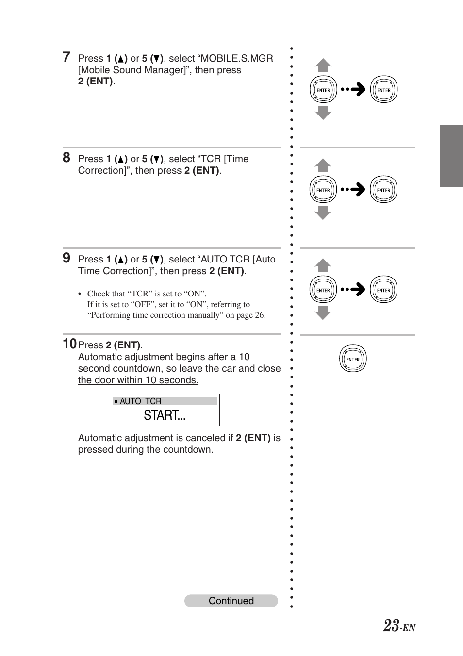 Start | Alpine F1 STATUS PXI-H990 User Manual | Page 27 / 116