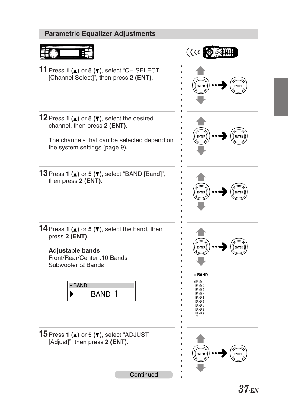 Band | Alpine F1 STATUS PXI-H990 User Manual | Page 41 / 116