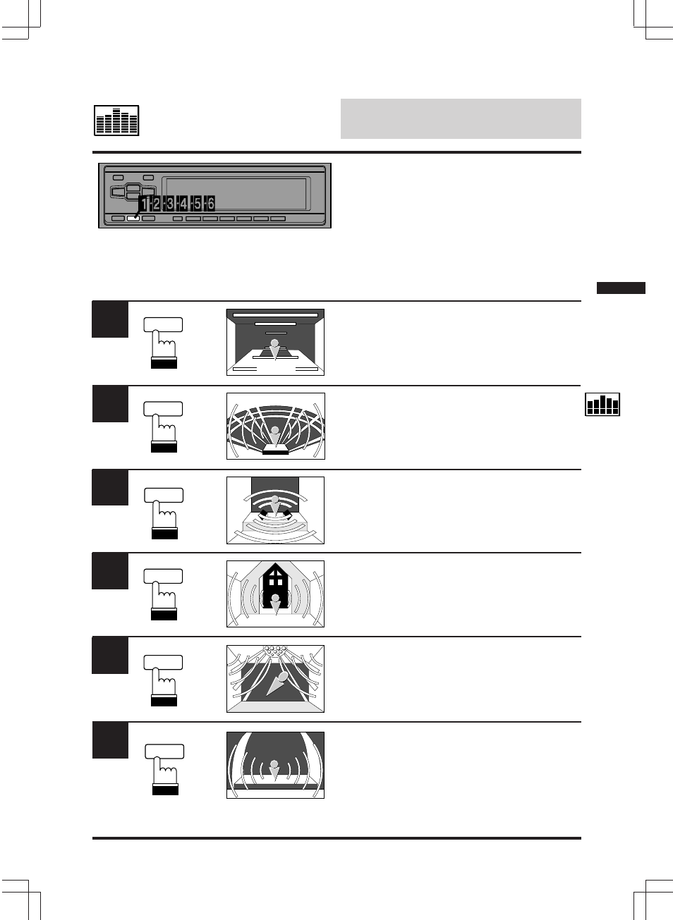 Equalizer/surround operation, Dsp surround presets | Alpine ERA-G311 User Manual | Page 13 / 35