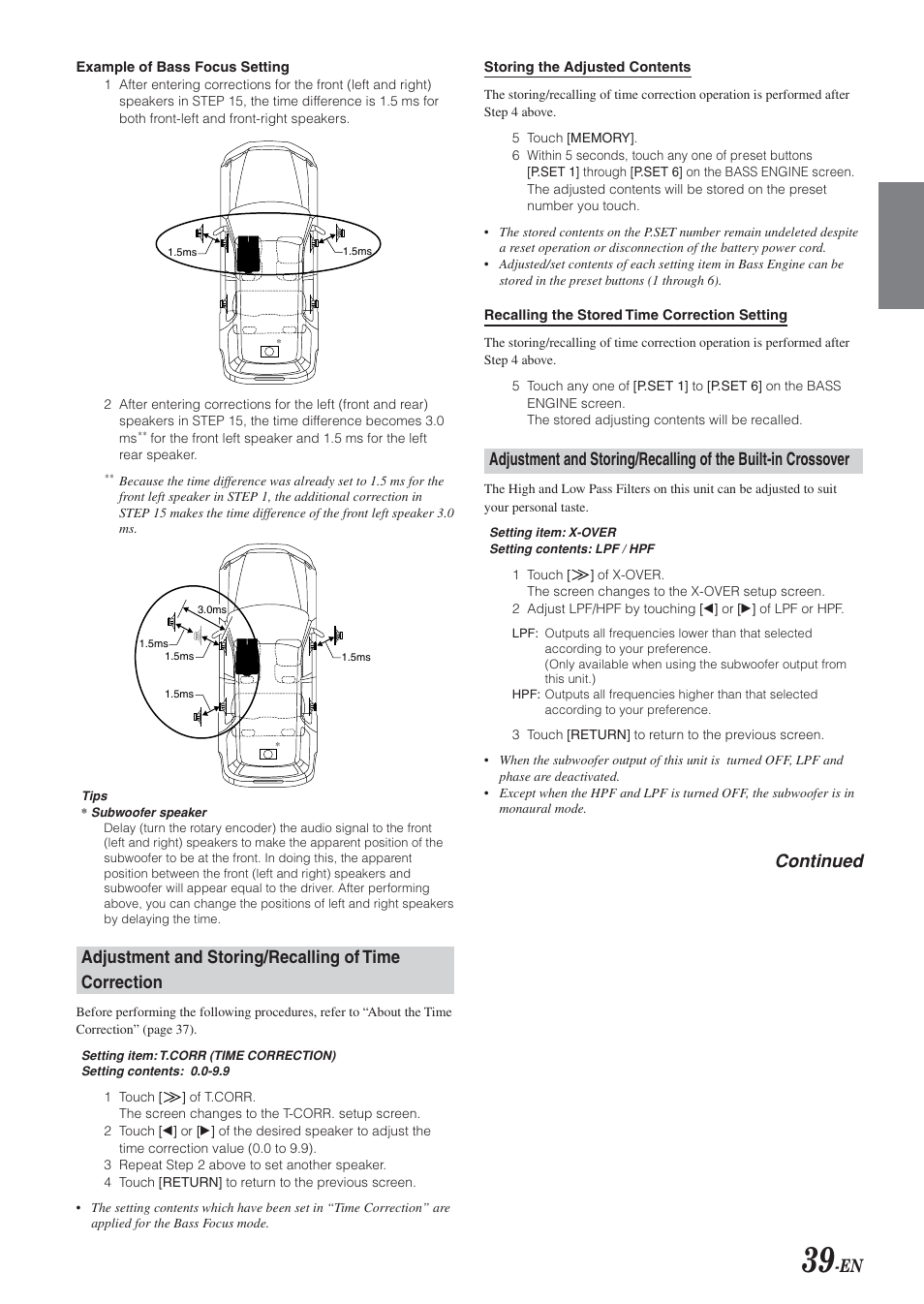 Continued | Alpine IVA-D300 User Manual | Page 41 / 78