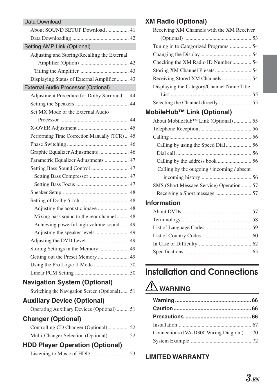 Installation and connections | Alpine IVA-D300 User Manual | Page 5 / 78