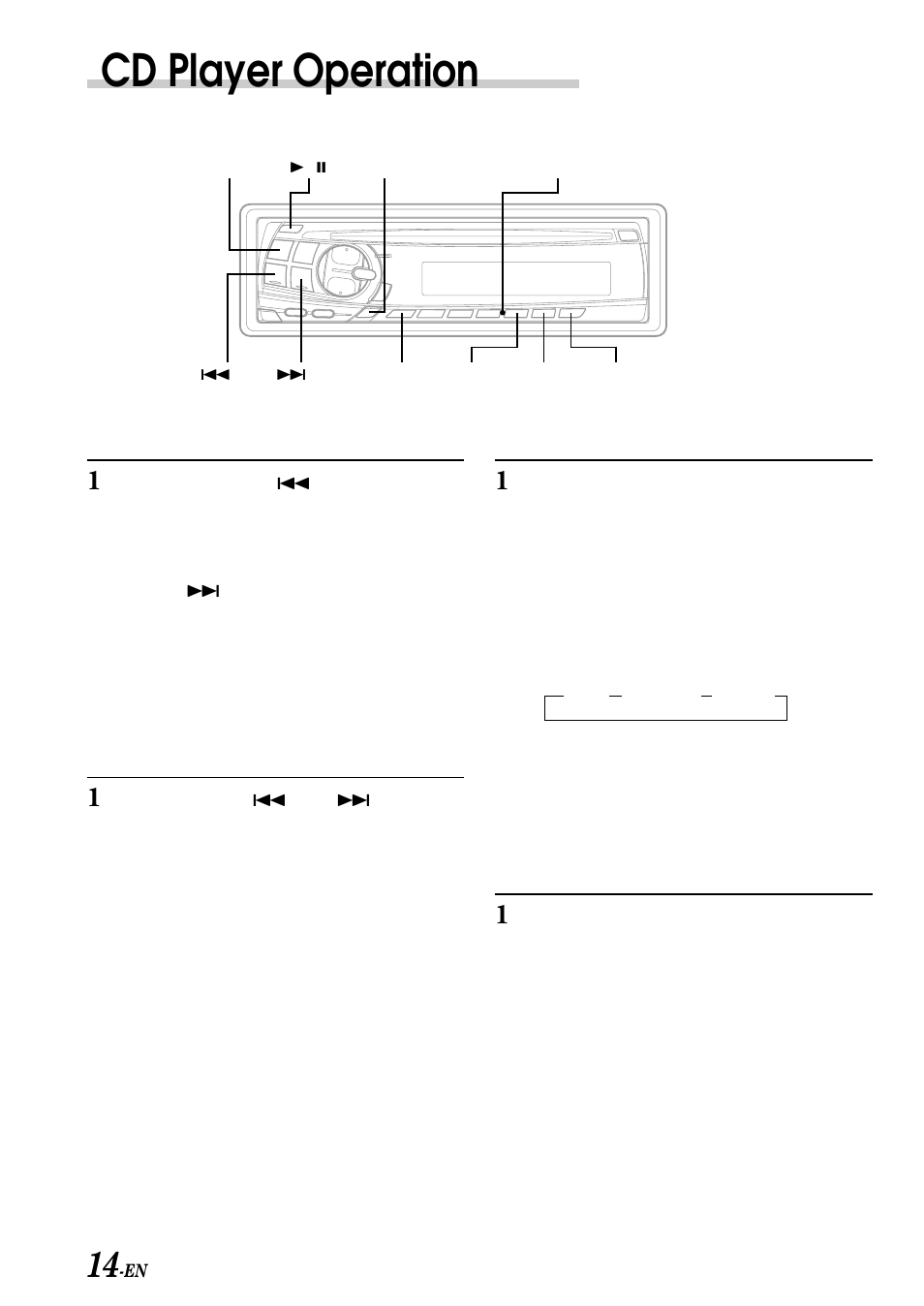 Cd player operation, Music sensor (skip), Fast forward and backward | Repeat play, M.i.x. (random play) | Alpine CDM-7858R User Manual | Page 16 / 24