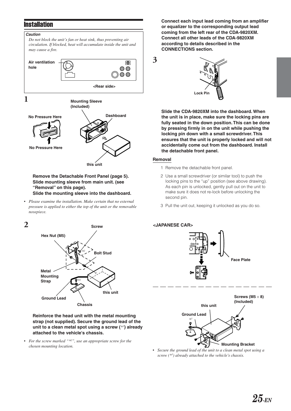 Installation | Alpine CDA-9820XM User Manual | Page 27 / 30