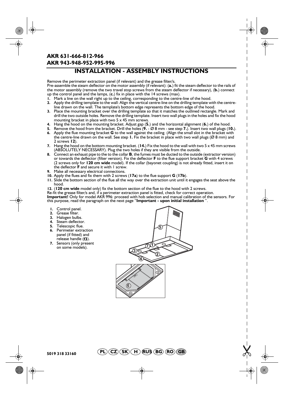 Installation - assembly instructions | Whirlpool AKR 666 IX User Manual | Page 26 / 28