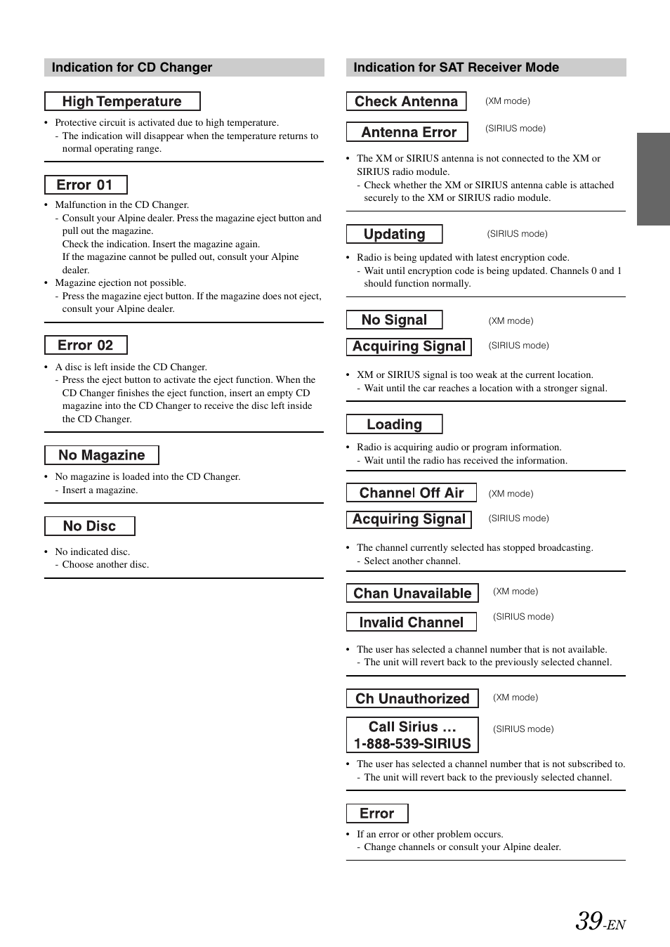 Alpine iDA-305 User Manual | Page 41 / 48