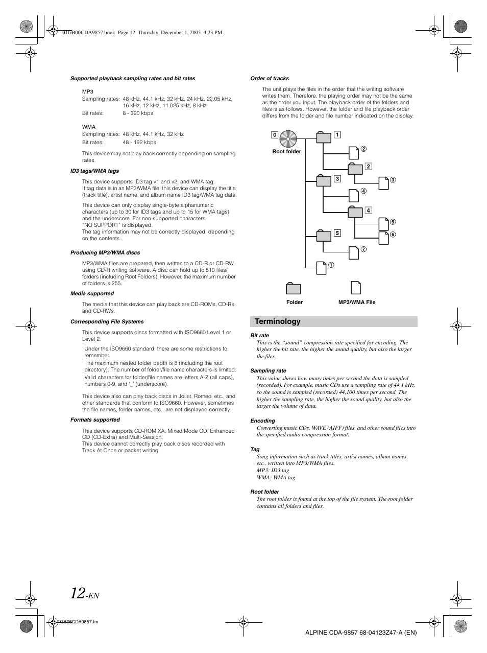 Terminology | Alpine CDA-9857 User Manual | Page 14 / 38