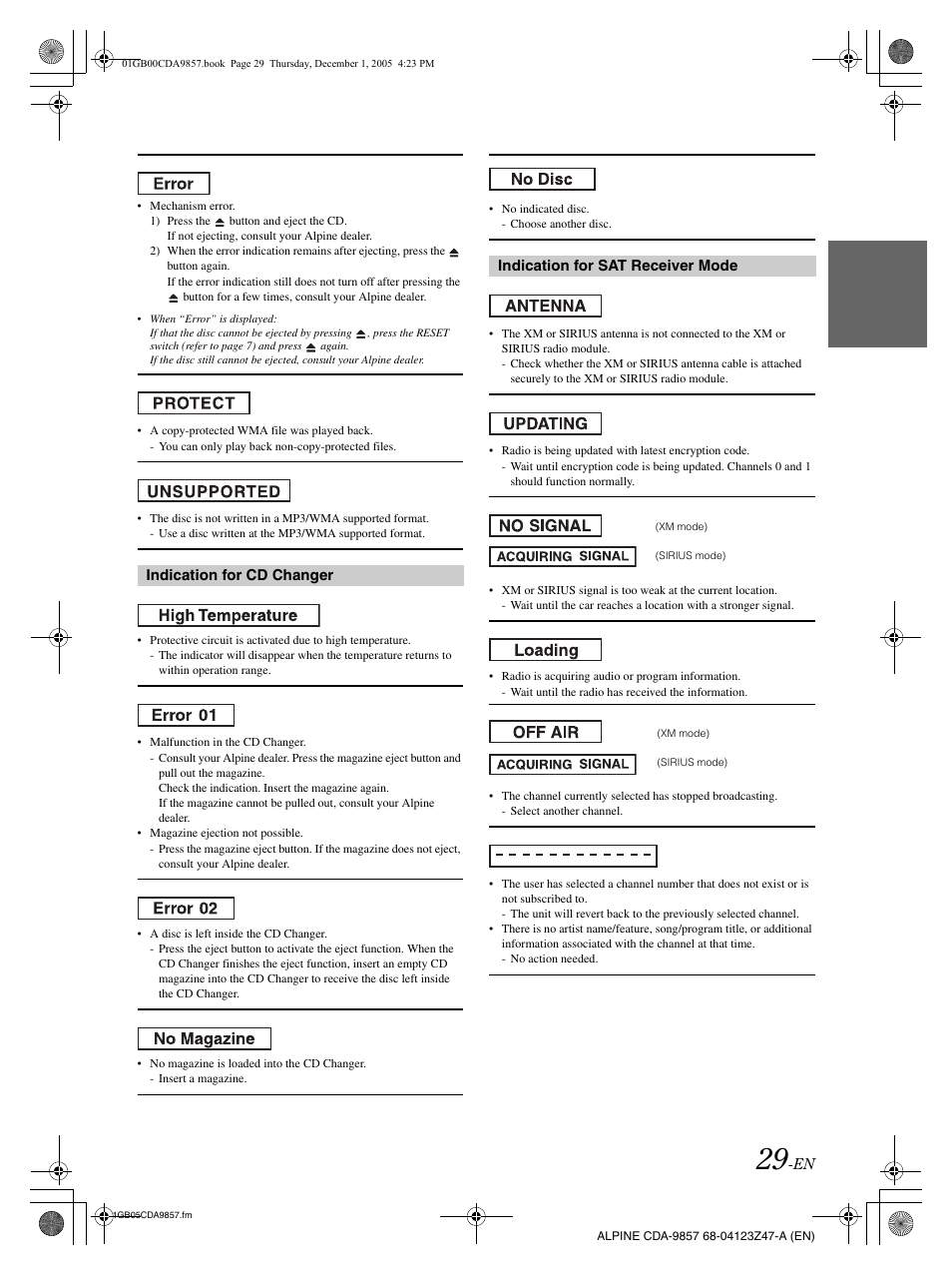 Alpine CDA-9857 User Manual | Page 31 / 38