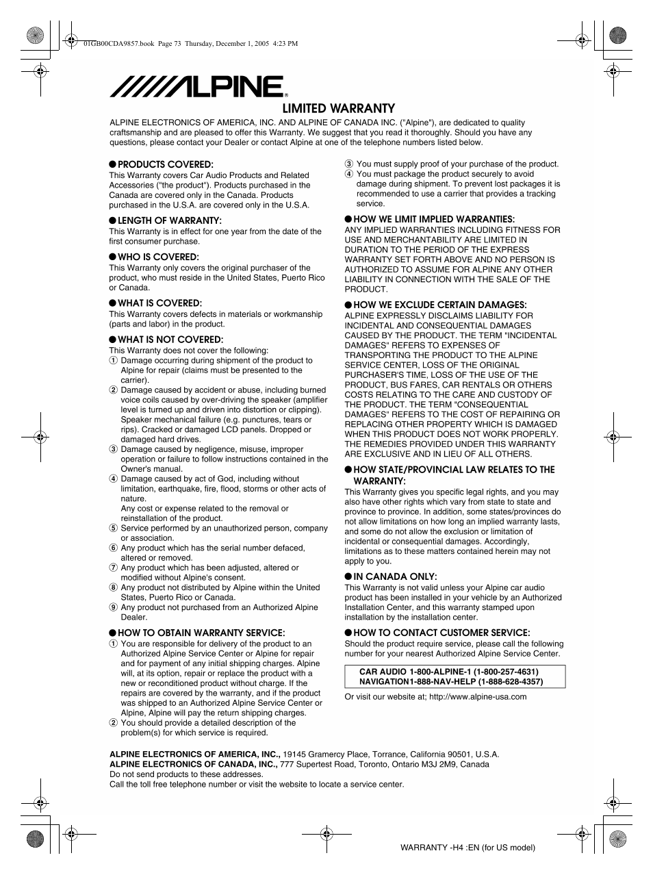 Alpine CDA-9857 User Manual | Page 38 / 38