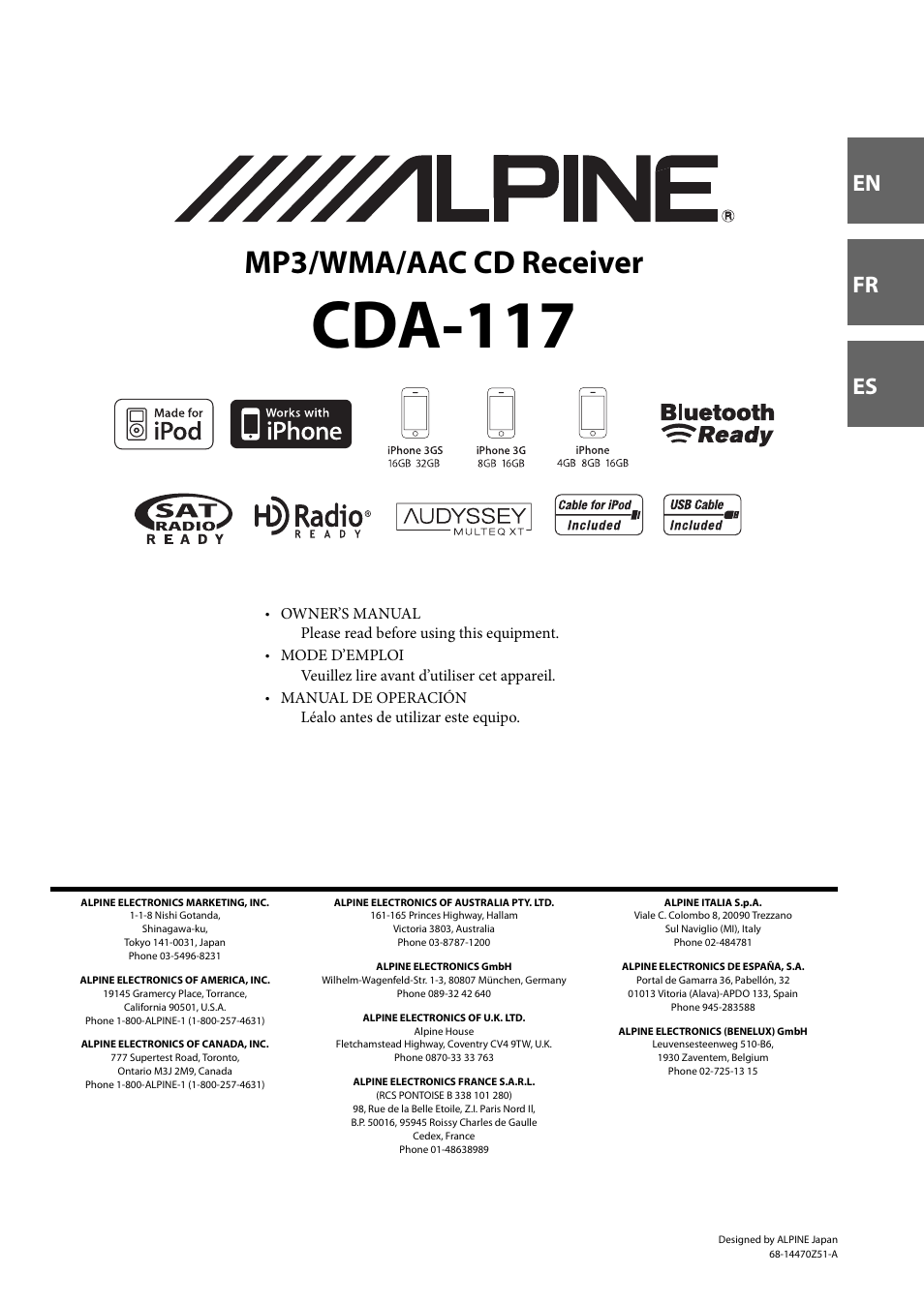 Alpine 68-14470Z51-A User Manual | 56 pages