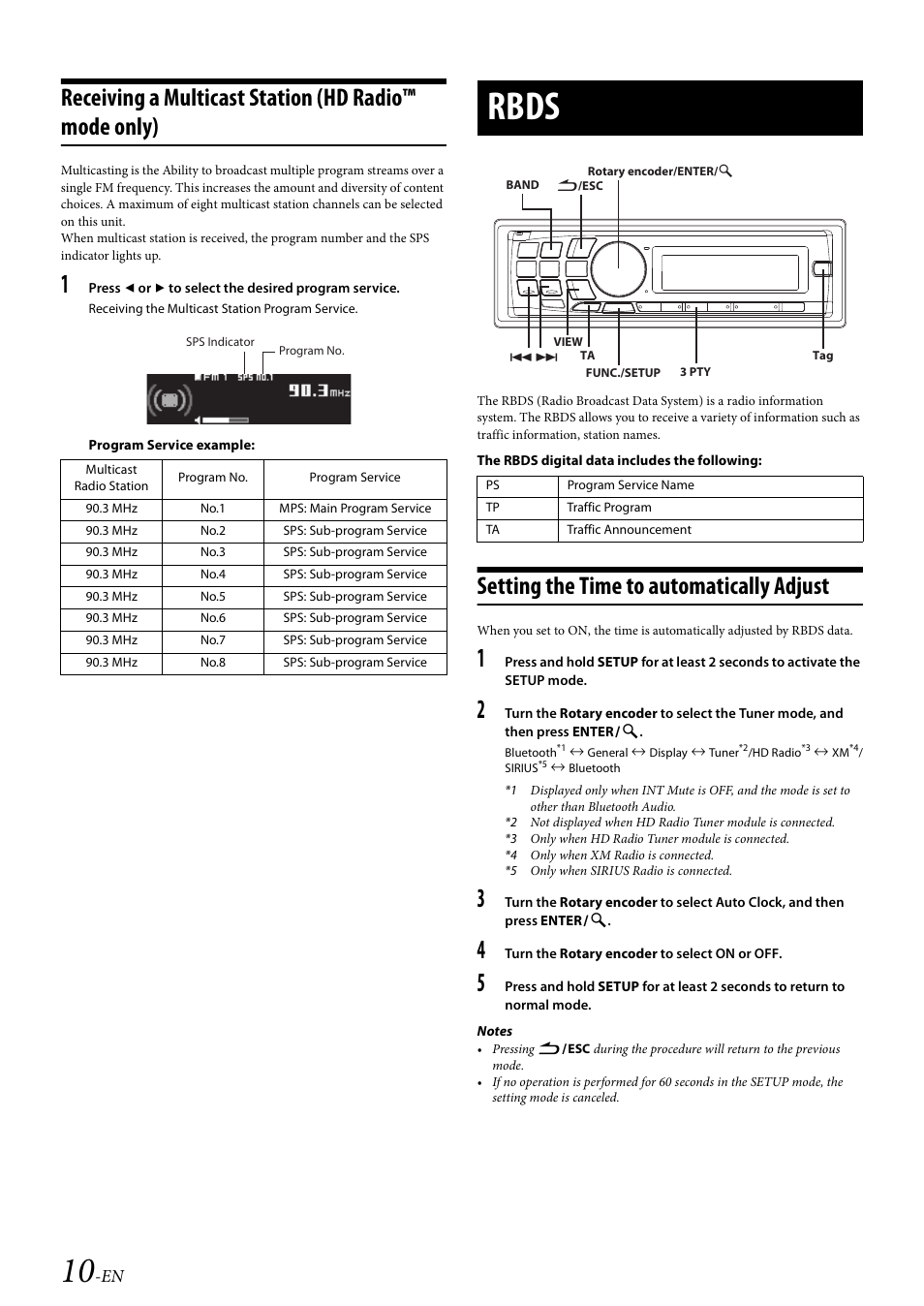 Rbds, Setting the time to automatically adjust | Alpine 68-14470Z51-A User Manual | Page 12 / 56