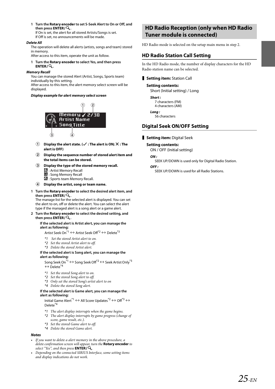 Hd radio station call setting, Digital seek on/off setting | Alpine 68-14470Z51-A User Manual | Page 27 / 56