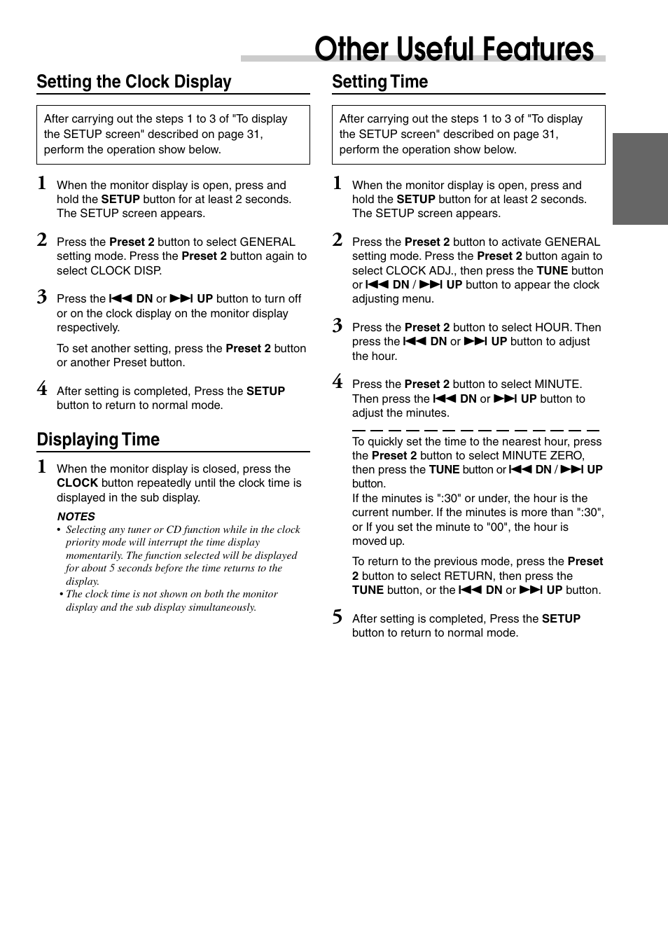 Other useful features | Alpine CVA-1003 User Manual | Page 37 / 56