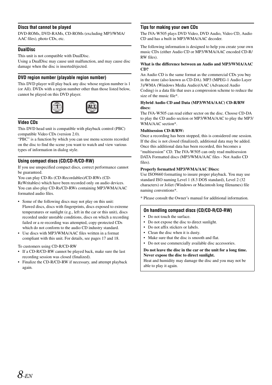 Alpine IVA-W505 User Manual | Page 10 / 284