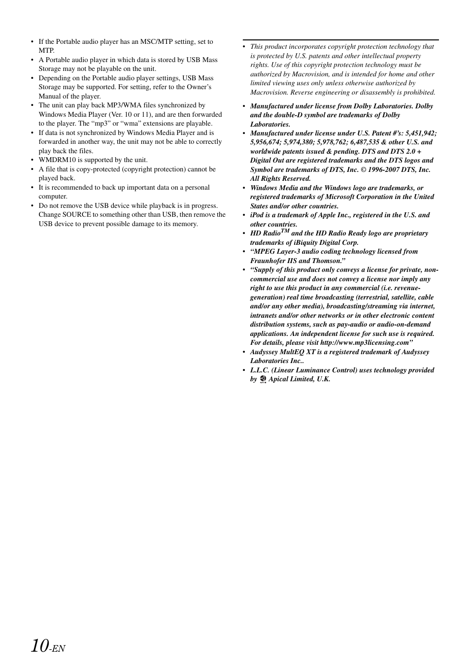 Alpine IVA-W505 User Manual | Page 12 / 284