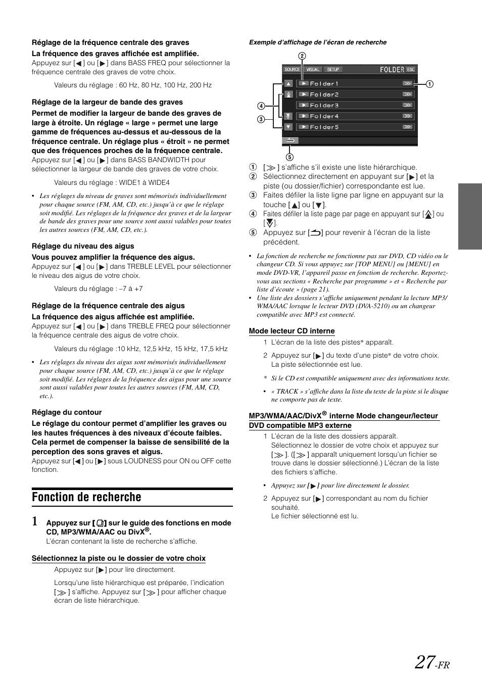 Fonction de recherche | Alpine IVA-W505 User Manual | Page 124 / 284