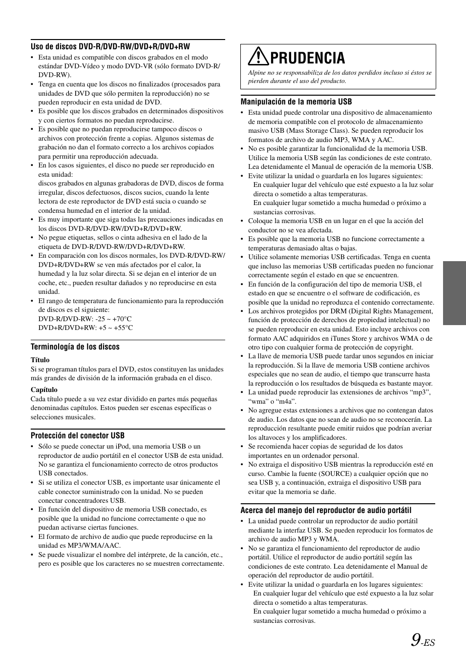 Prudencia | Alpine IVA-W505 User Manual | Page 201 / 284