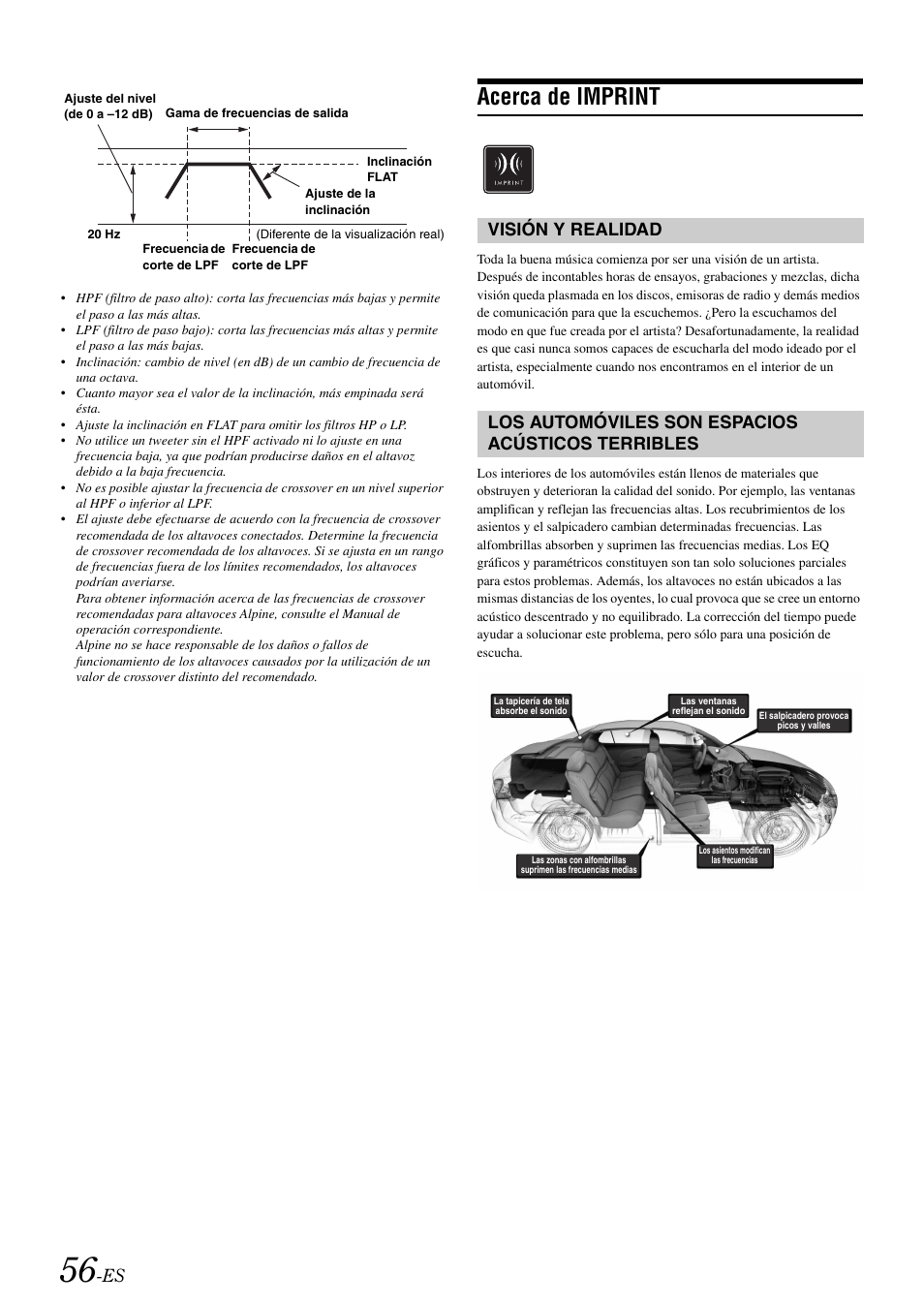 Acerca de imprint, Visión y realidad, Los automóviles son espacios acústicos terribles | Alpine IVA-W505 User Manual | Page 248 / 284