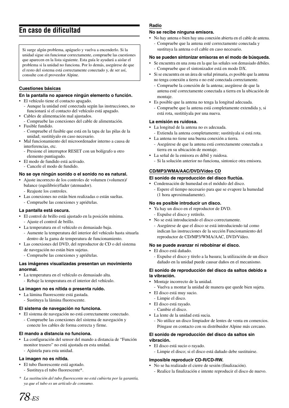 En caso de dificultad | Alpine IVA-W505 User Manual | Page 270 / 284
