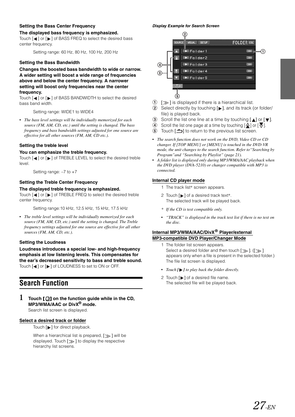 Search function | Alpine IVA-W505 User Manual | Page 29 / 284