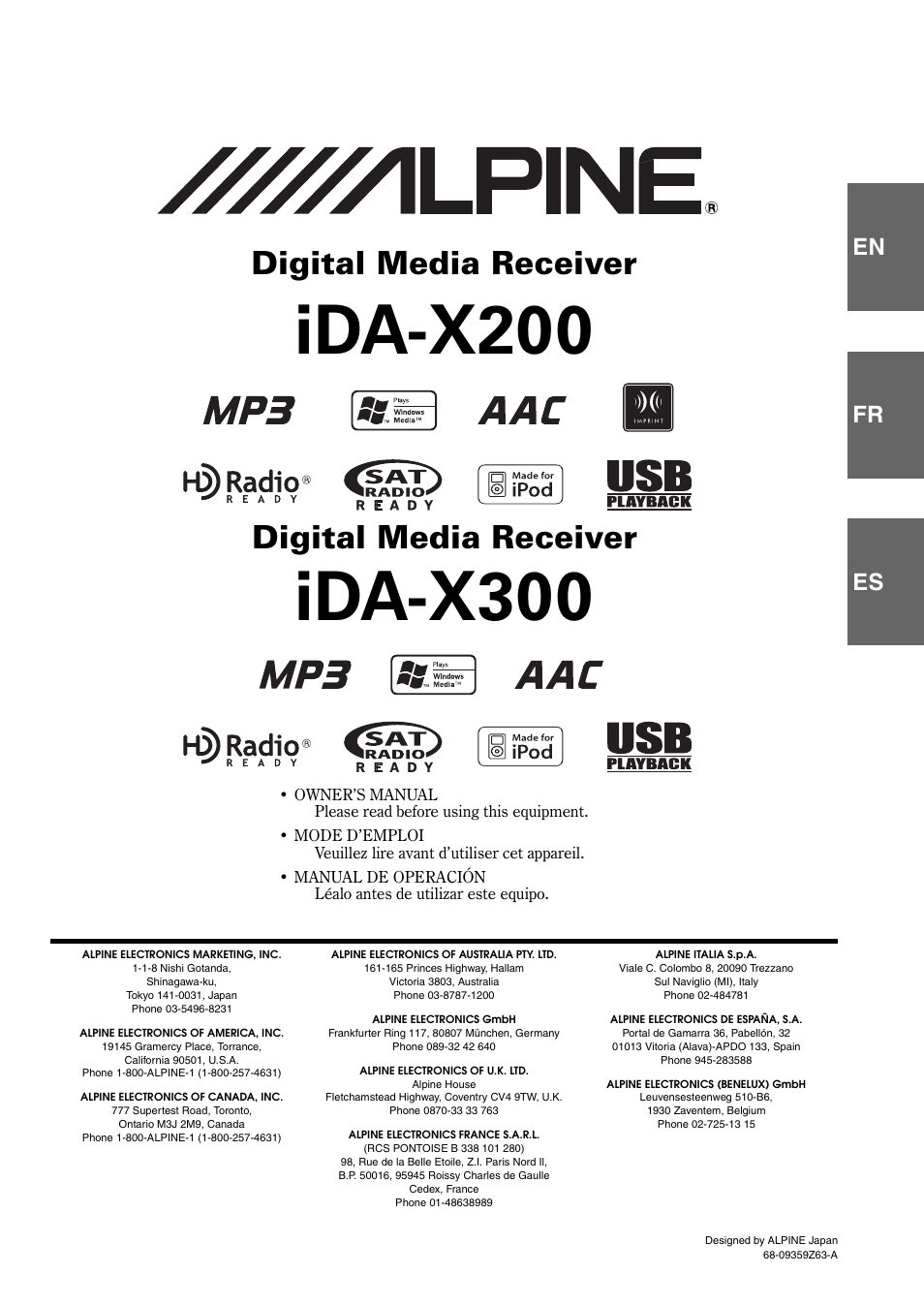 Alpine IDA-X300 User Manual | 146 pages