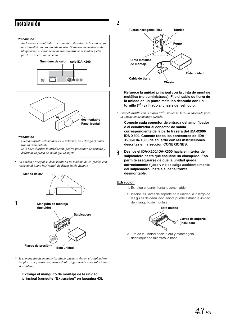 Instalación | Alpine IDA-X300 User Manual | Page 143 / 146