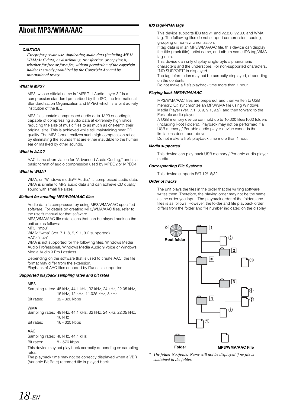 About mp3/wma/aac | Alpine IDA-X300 User Manual | Page 20 / 146