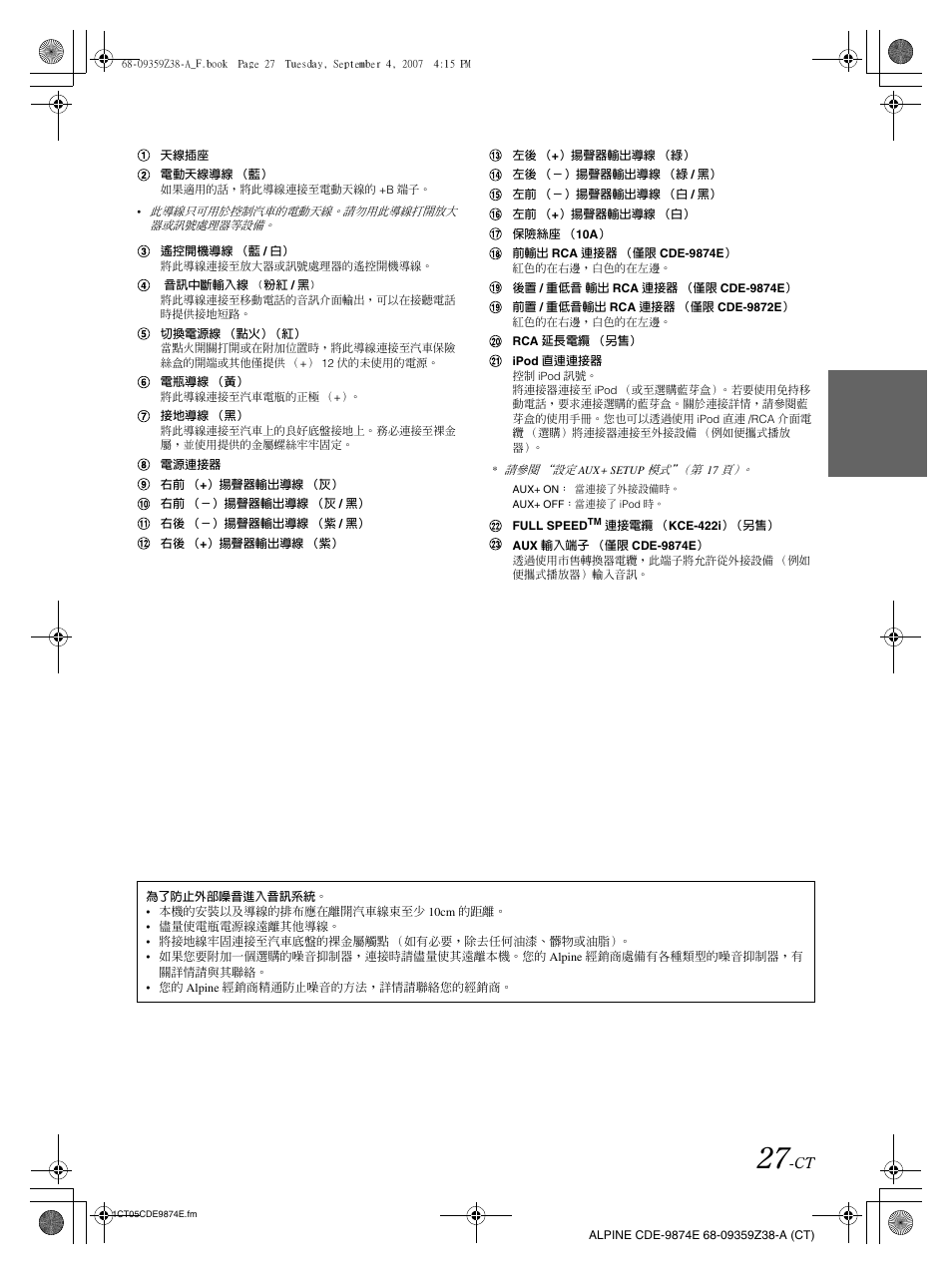 Alpine CDE-9874E User Manual | Page 57 / 60