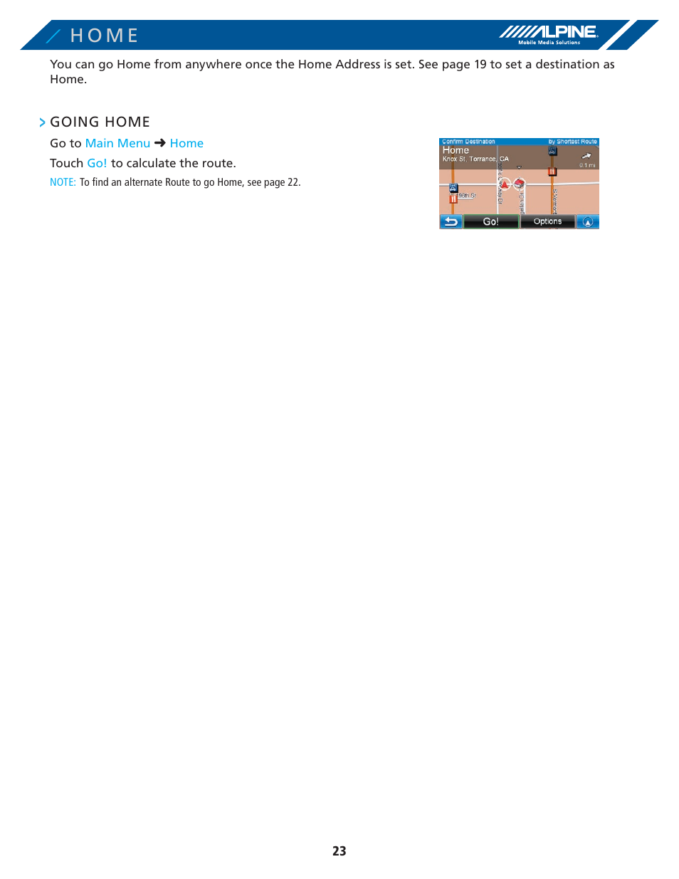 H o m e | Alpine PND-K3-MSN User Manual | Page 23 / 40