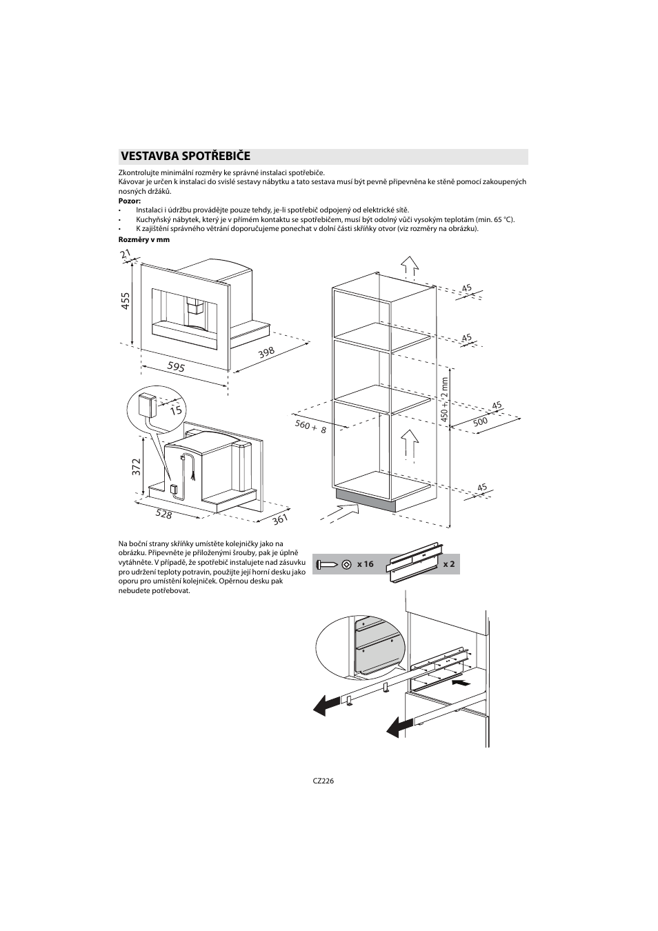 Vestavba spotřebiče | Whirlpool ACE 102 IX User Manual | Page 228 / 298