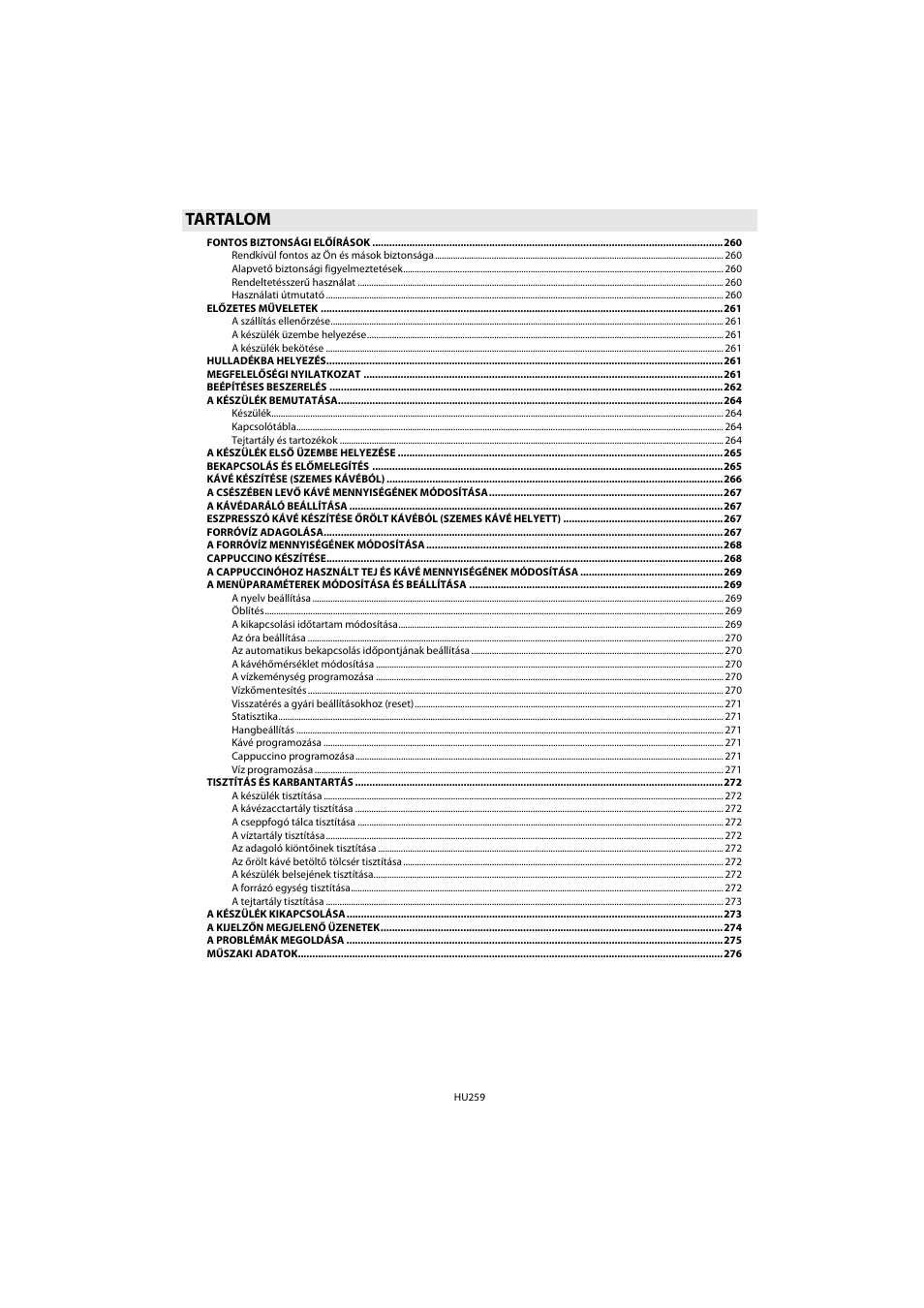 Tartalom | Whirlpool ACE 102 IX User Manual | Page 261 / 298
