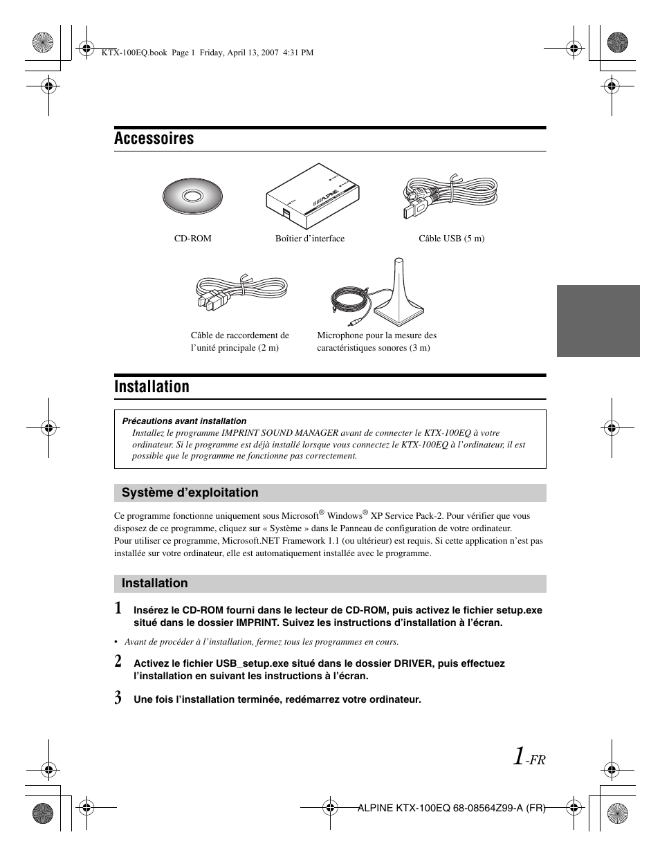 Accessoires installation | Alpine KTX-100EQ User Manual | Page 19 / 60