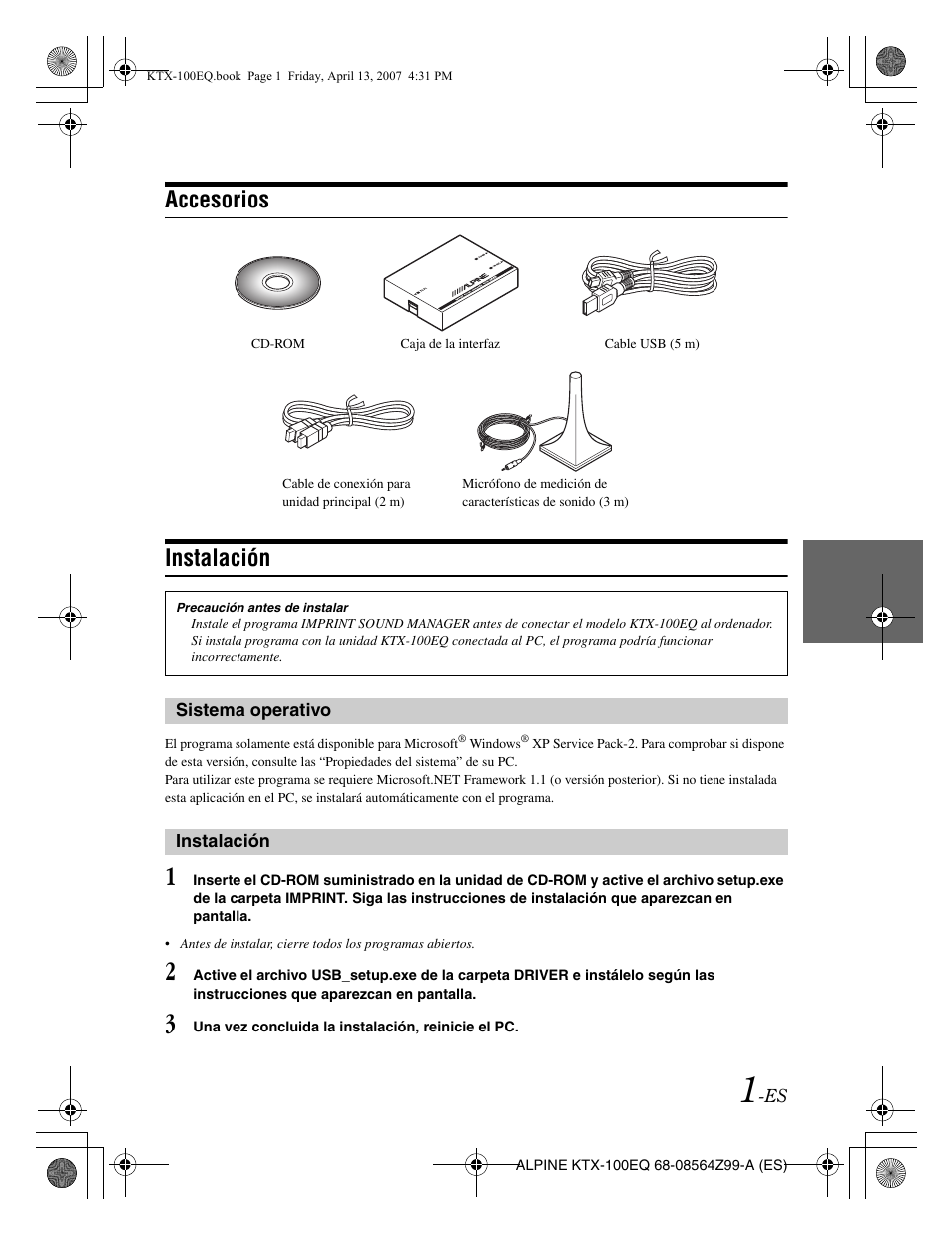 Accesorios instalación | Alpine KTX-100EQ User Manual | Page 27 / 60