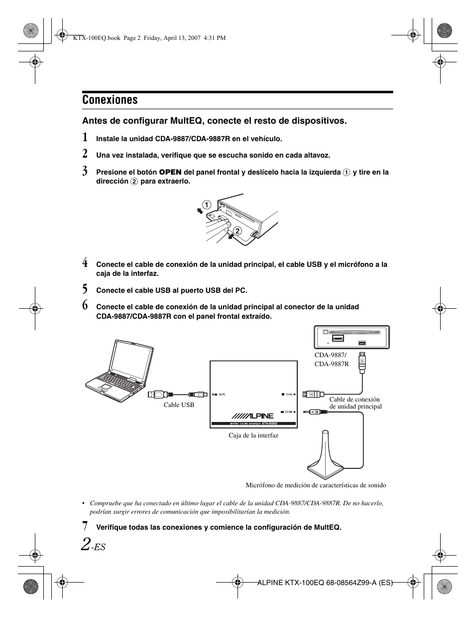Conexiones | Alpine KTX-100EQ User Manual | Page 28 / 60