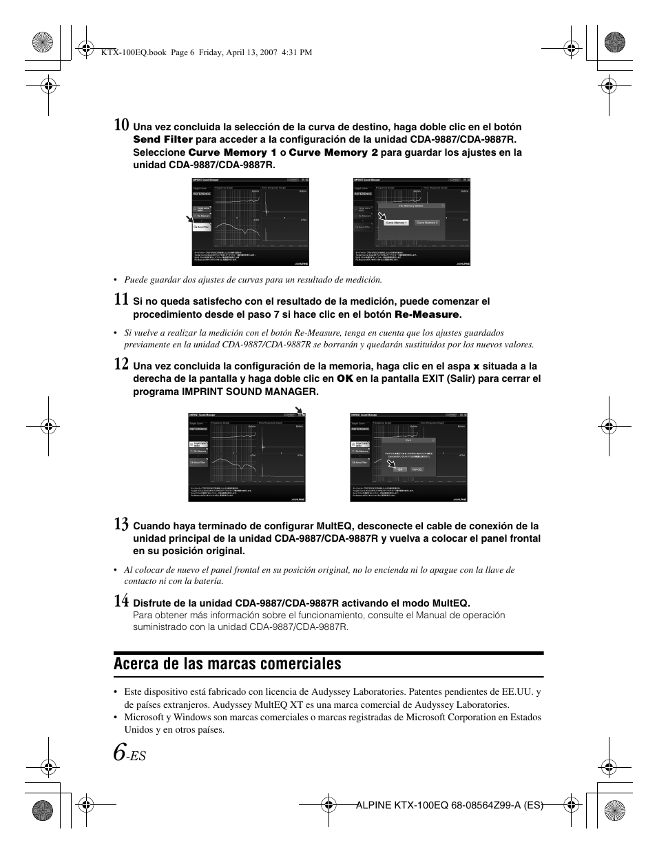 Acerca de las marcas comerciales | Alpine KTX-100EQ User Manual | Page 32 / 60