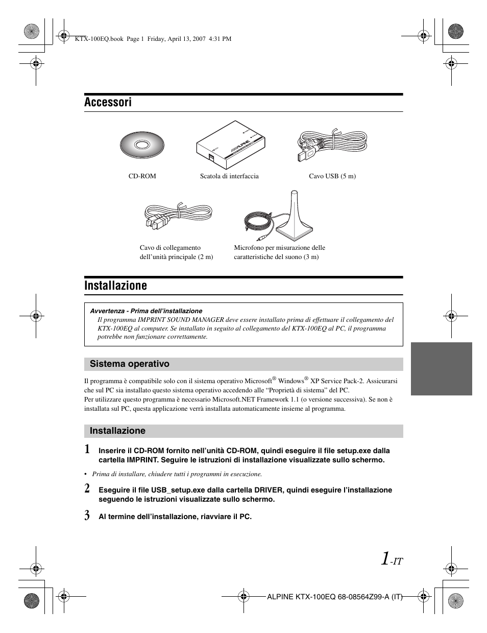 Accessori installazione | Alpine KTX-100EQ User Manual | Page 35 / 60