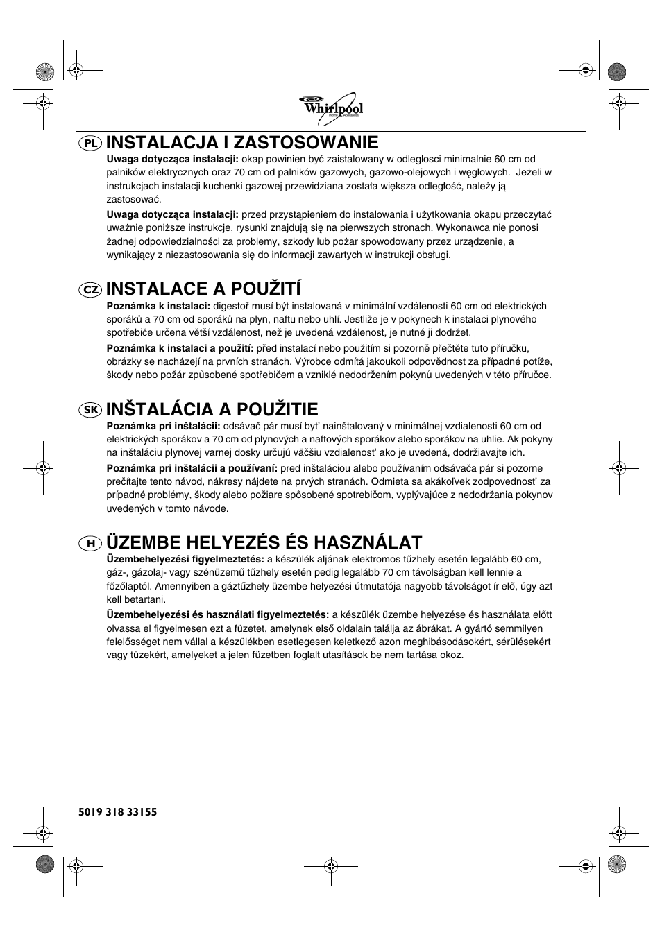 Whirlpool AKR 420 ME User Manual | 6 pages