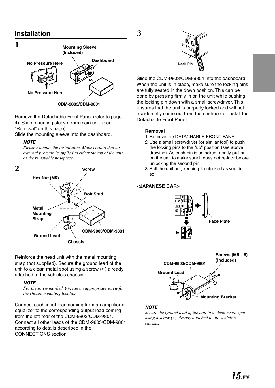 Installation | Alpine cdm-9803 User Manual | Page 17 / 23