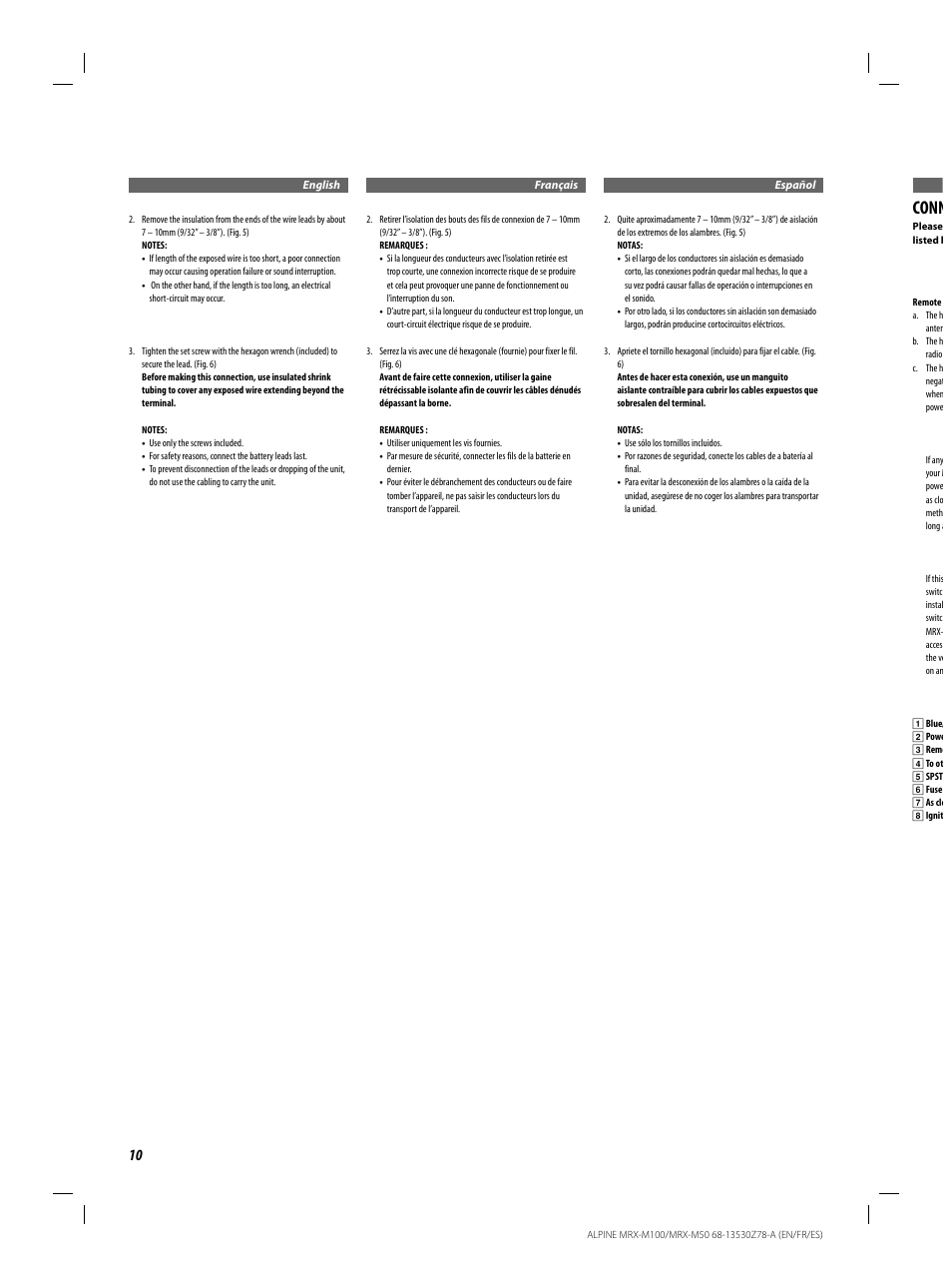 Conn | Alpine MRX-M100 User Manual | Page 10 / 20