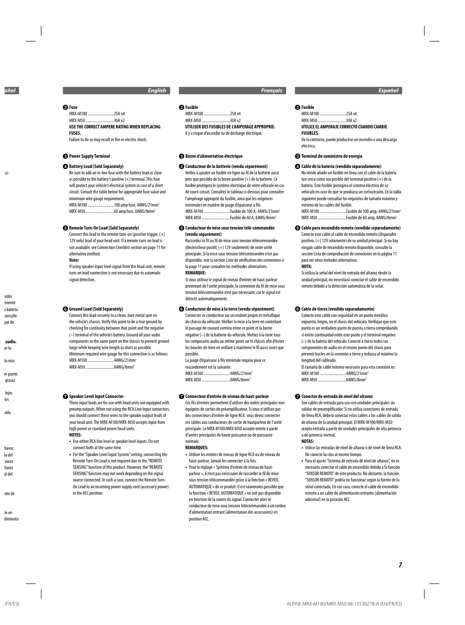 Alpine MRX-M100 User Manual | Page 7 / 20