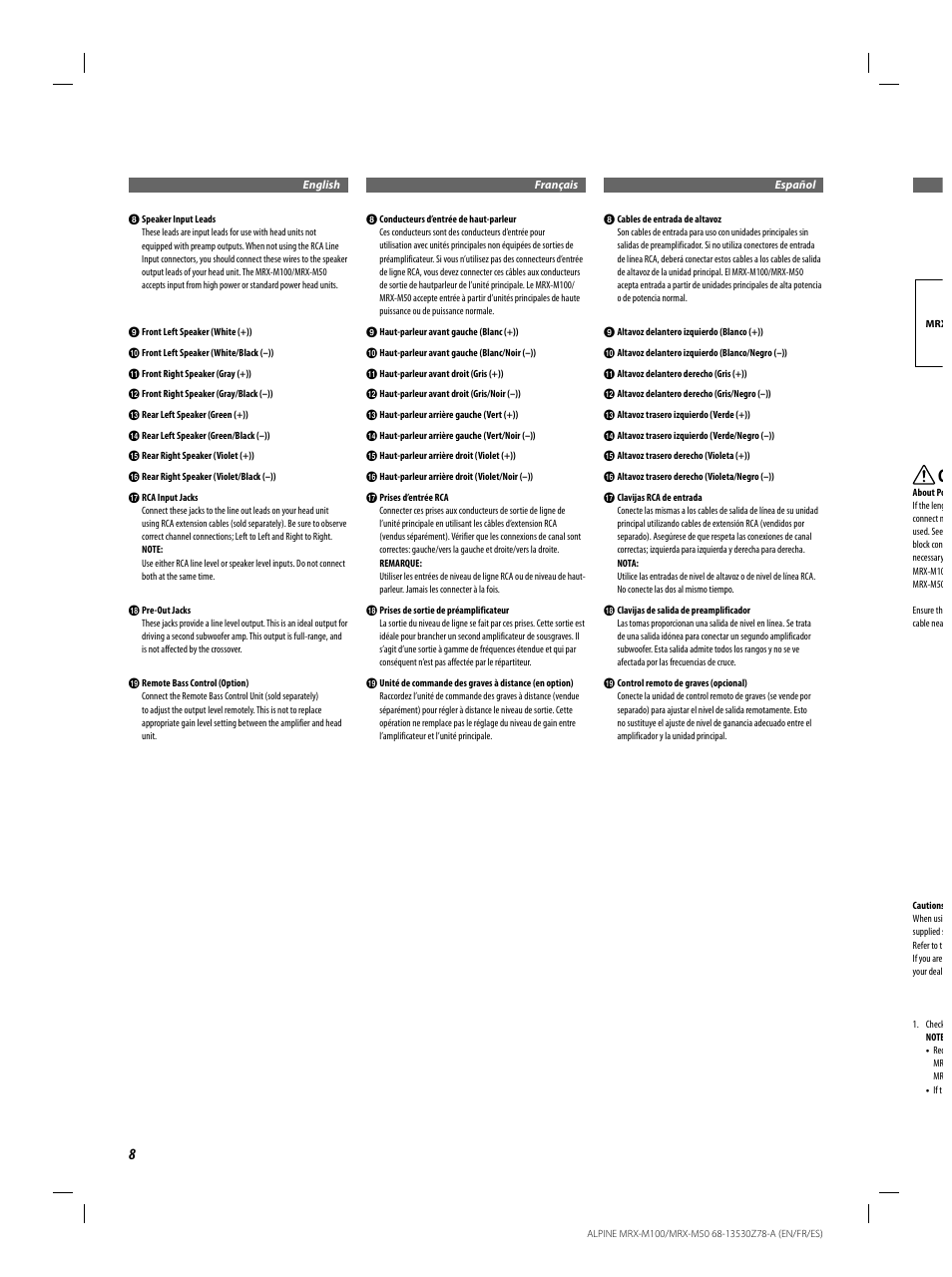 Alpine MRX-M100 User Manual | Page 8 / 20