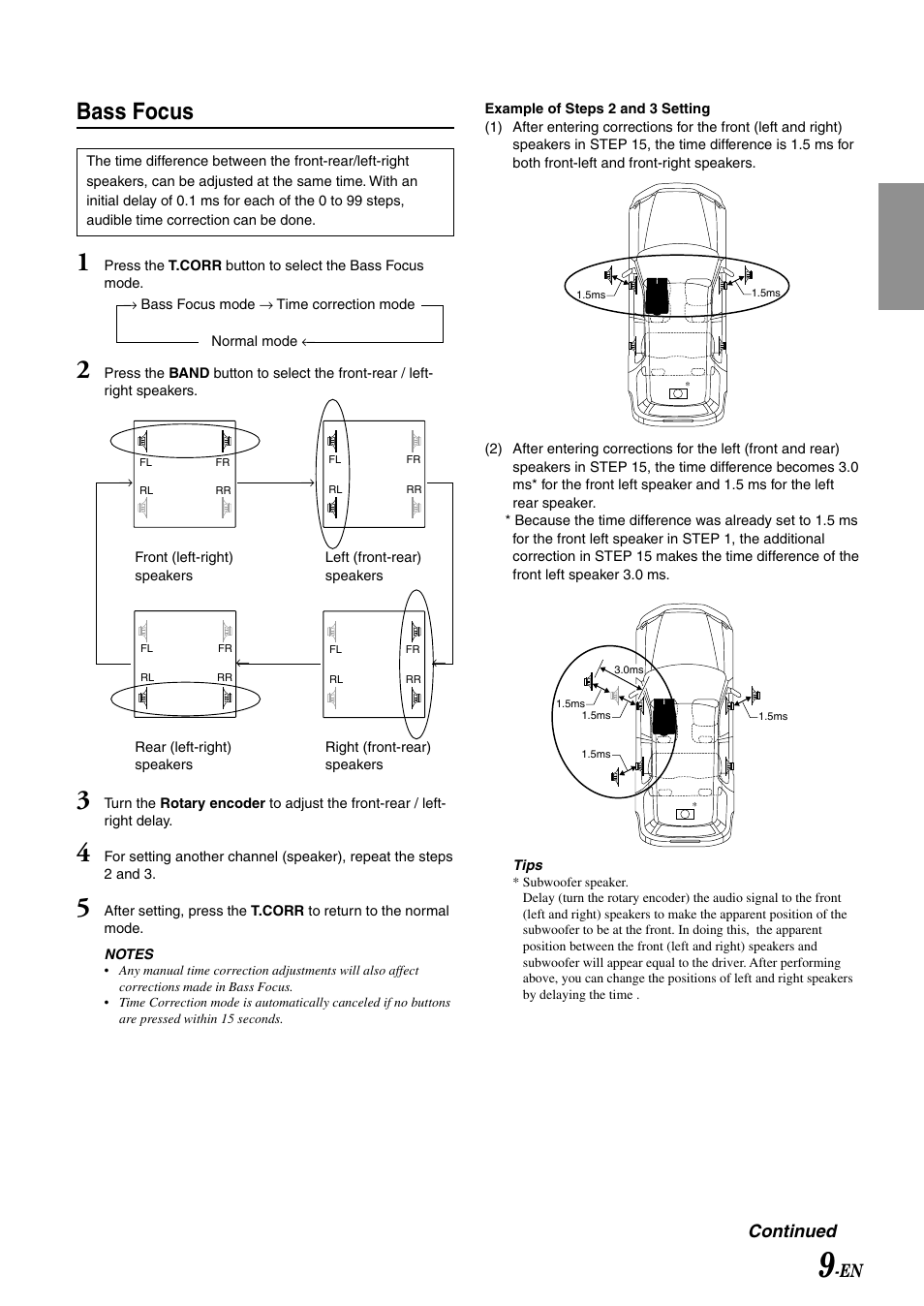 Bass focus, Continued | Alpine CDA-7995 User Manual | Page 11 / 43