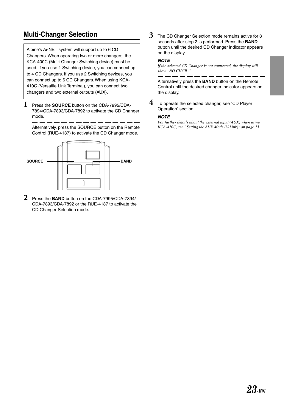 Multi-changer selection | Alpine CDA-7995 User Manual | Page 25 / 43
