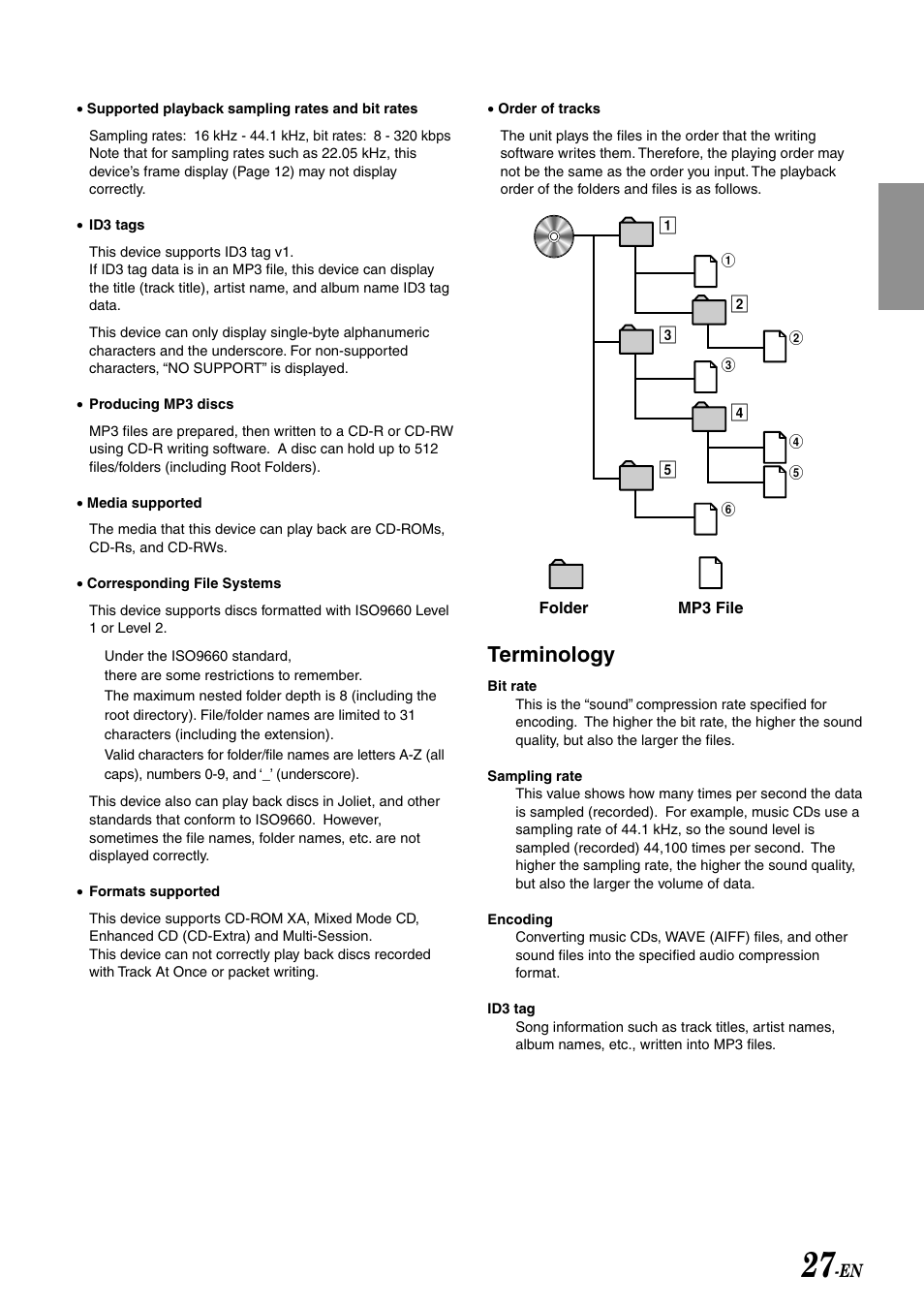 Terminology | Alpine CDA-7995 User Manual | Page 29 / 43