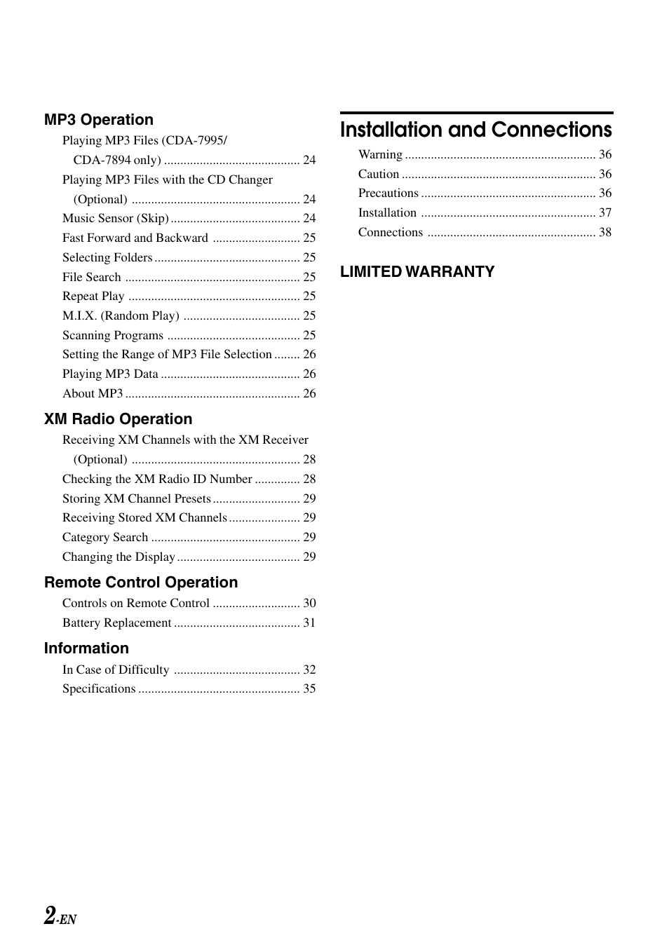 Installation and connections | Alpine CDA-7995 User Manual | Page 4 / 43
