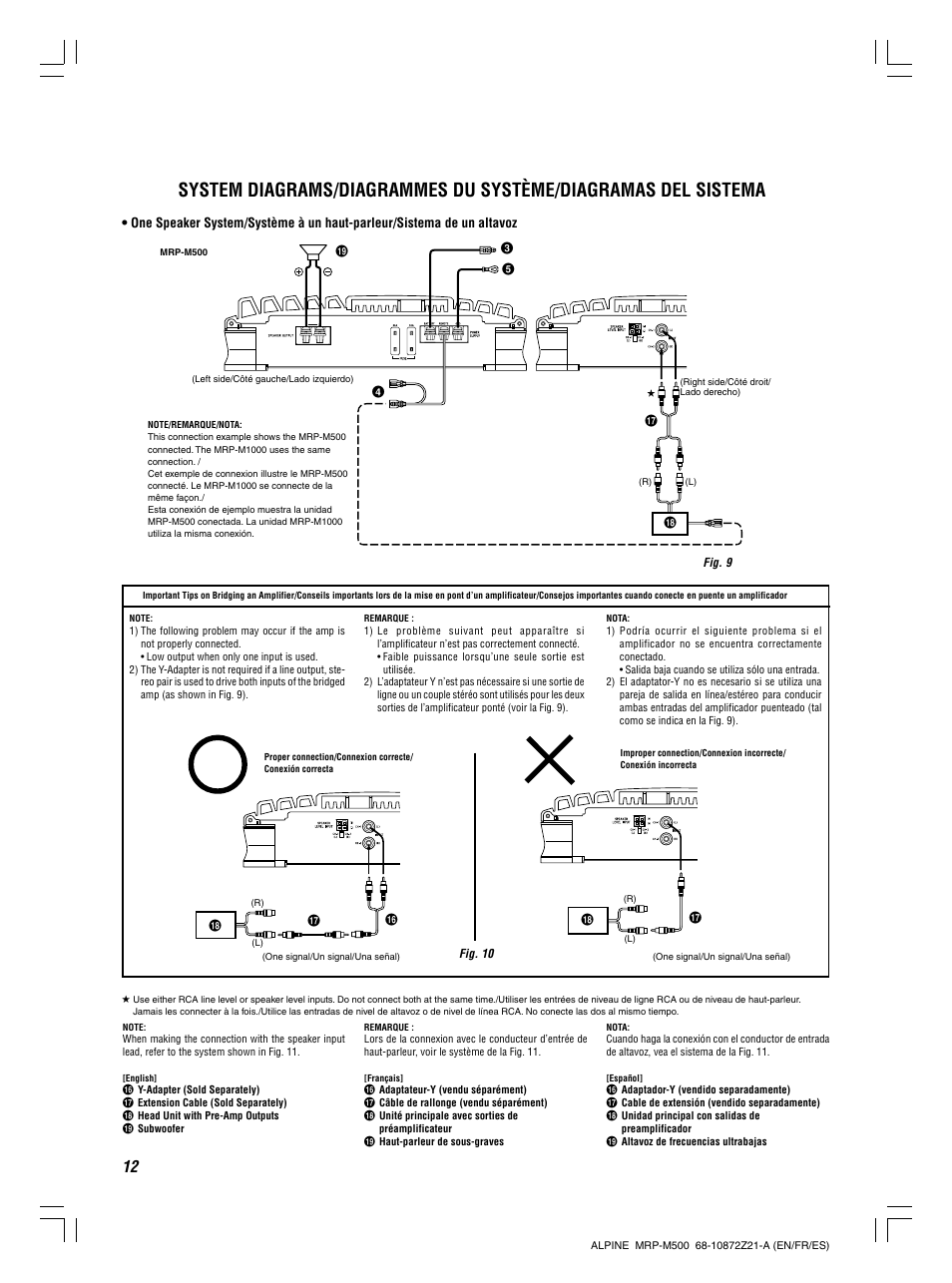 Alpine V12 AccuClass-D MRD-M500 User Manual | Page 12 / 16