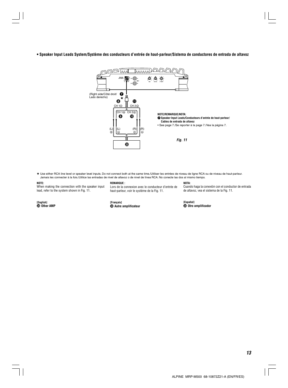 Alpine V12 AccuClass-D MRD-M500 User Manual | Page 13 / 16