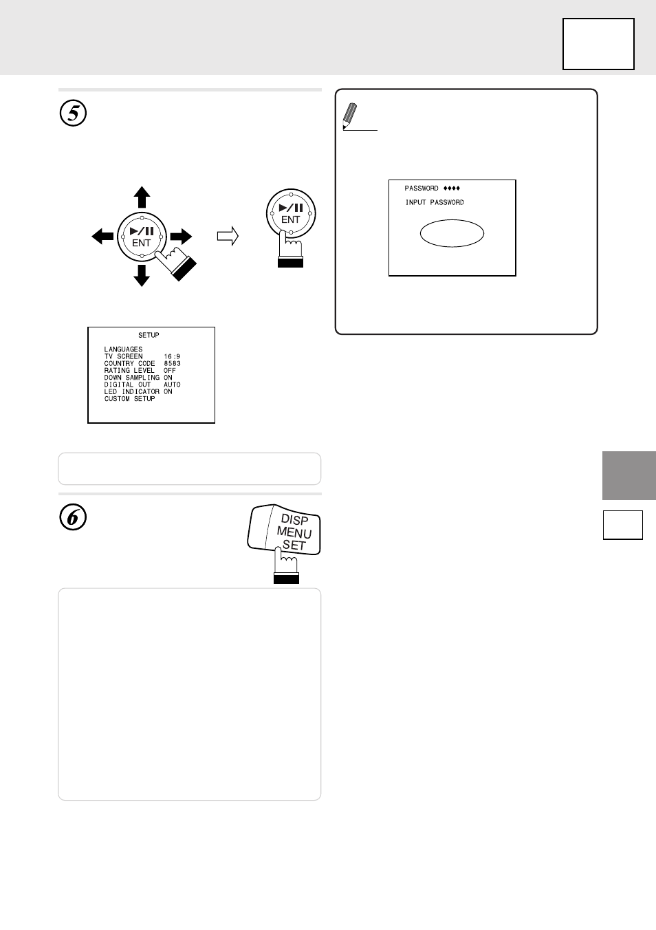 Set up, Setting the rating level (parental lock) | Alpine DVA-5205 User Manual | Page 29 / 72