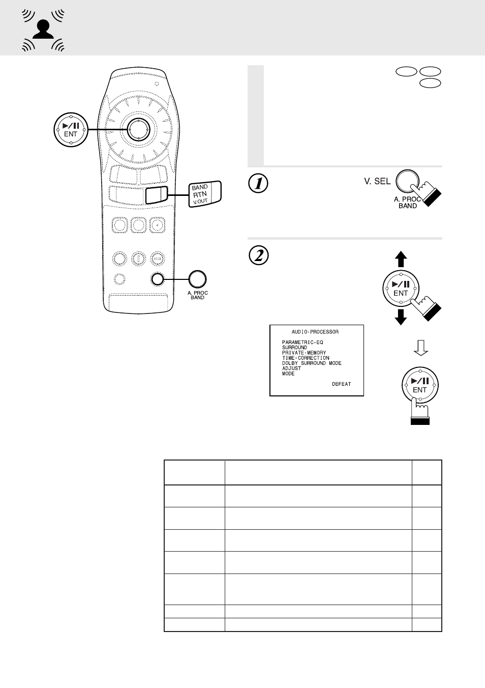 Operating the digital audio processor (optional), During playback, press “a.proc | Alpine DVA-5205 User Manual | Page 40 / 72